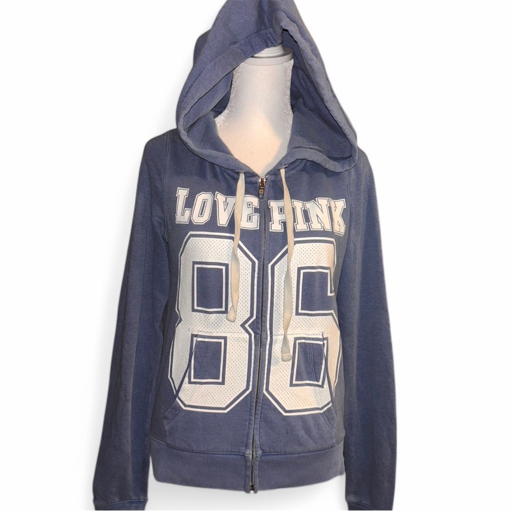 Blue Y2K Love Pink Hoodie